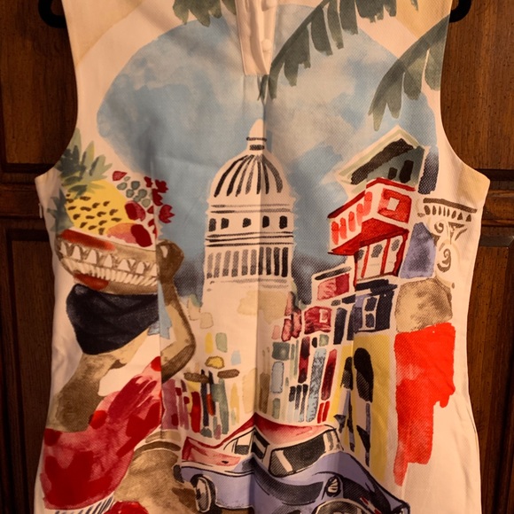 Talbots white Caribbean style shift dress.S-16 New - Picture 3 of 3